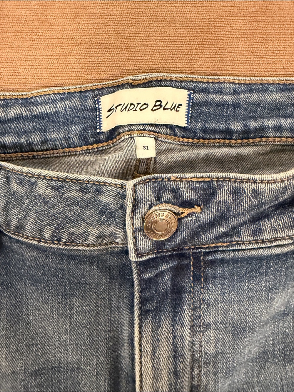 Studio Blue Faded Denim Jeans in Light Blue - Picture 2 of 3